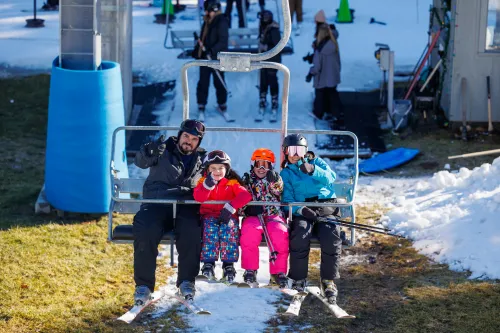 Family on chairlift