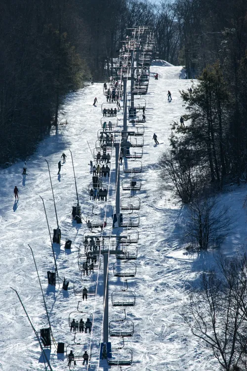 Skiers Main Street Distance