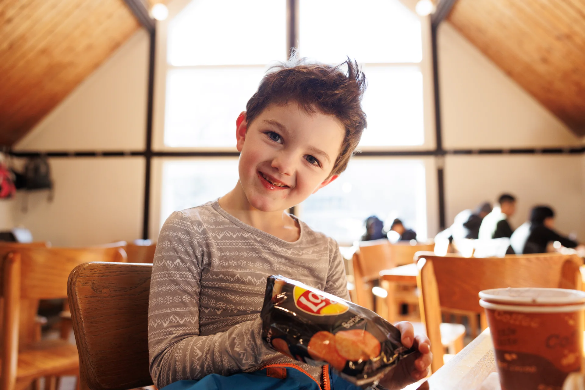 kid with chips