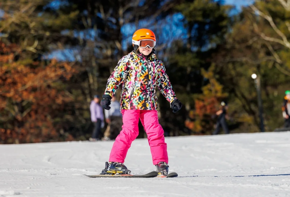 young girl skiing