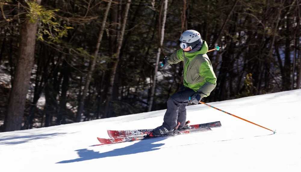 man skiing
