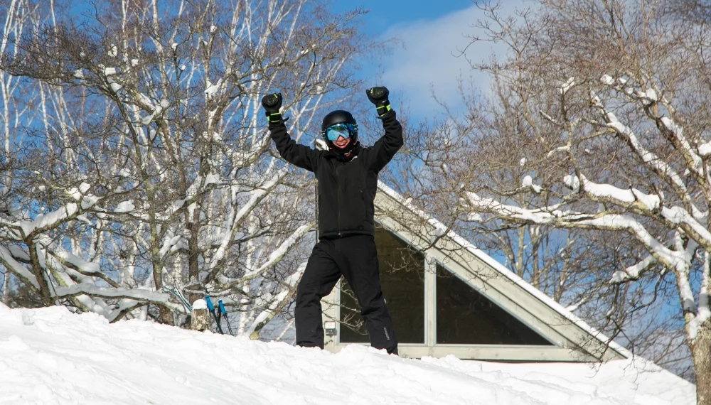 happy skier